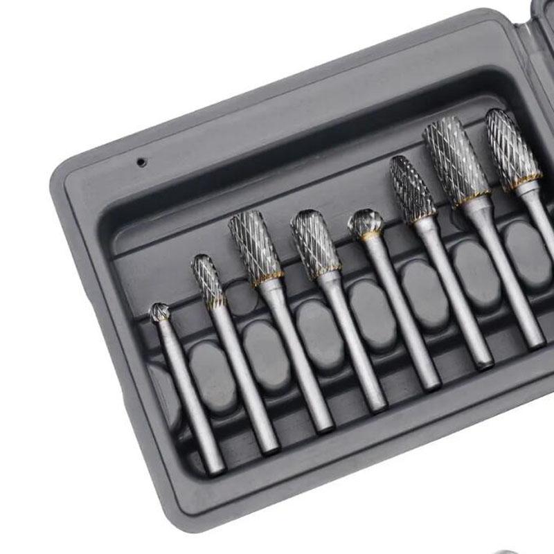 8pcs Tungsten Steel Grinding Head 6mm Carbide Mini Drill Diamond Burs Material Accessories Rotary File Metal Milling Cutter Tool