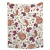 Guinea Pig Flannel Blanket Lovely Cartoon Animal Red Strawberry Blankets for Couch Bed Sofa Pet Hamster Floral Throw Blanket