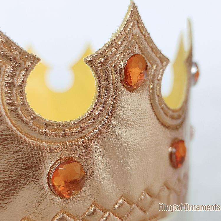 Gold Birthday Crown Headband for Children and Adults - King Diamond Shiny Cloth Cake Decoration Costume