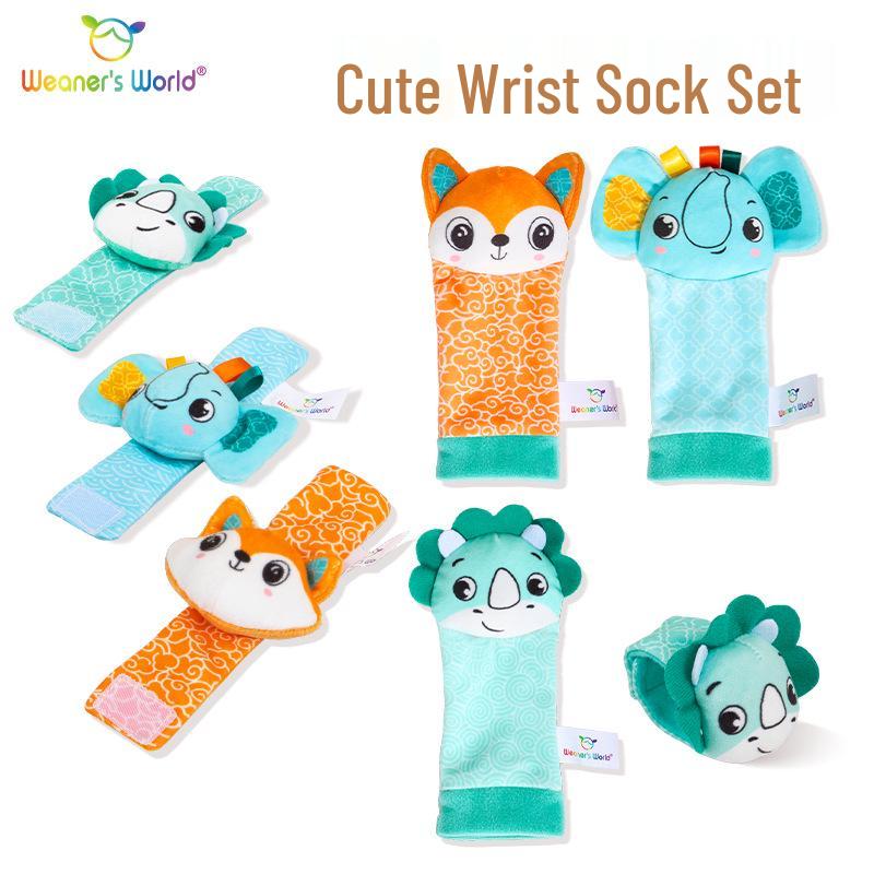 Newborn Baby Rattle Wristband and Socks Set, Educational Toy for 0-2 Years