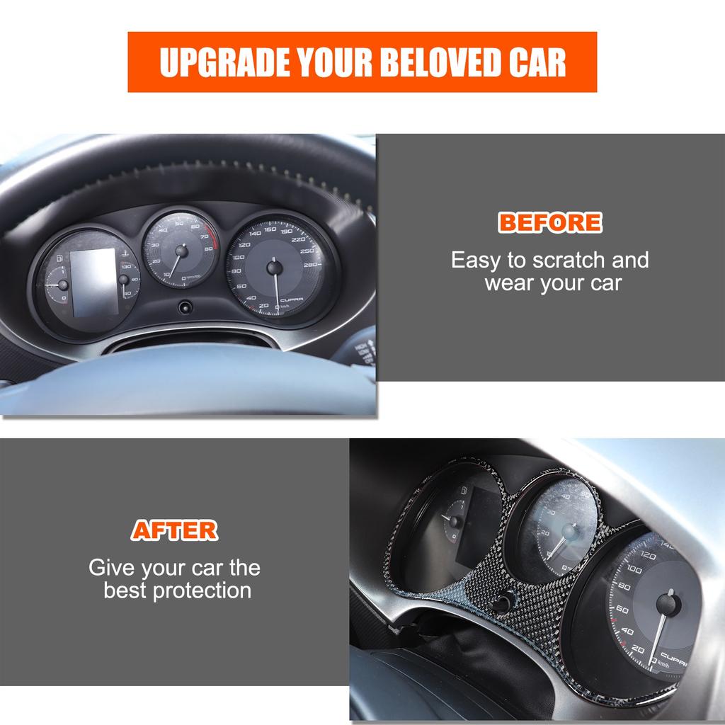 Soft Carbon Fiber trument Panel Trim Sticker For SEAT Leon 1P 2008-2012