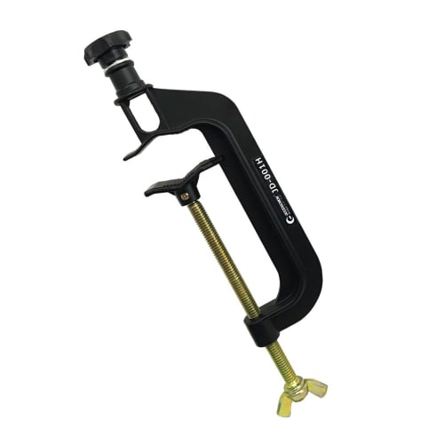 Good Goods C-Type Clamp for Floodlights, Maximum Opening 100mm, Aluminum Alloy, Compatible with Tripods and Single Tubes, Compact, Barco-Style, for Fi