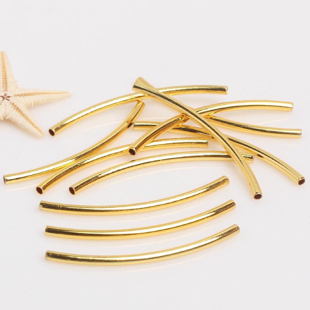 14K Gold Filled Smooth Oval Tube Beads for DIY Bracelets