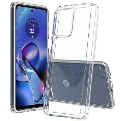 Odporny na wstrząsy akrylowy przezroczysty futerał do Motorola Moto G54 G84 G14 przezroczysta twarda skorupa miękka ramka tylna pokrywa do Moto Edge 40 Neo