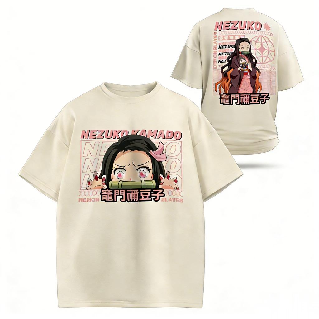 Demon Slayer Nezuko Anime T Shirt Men Women Streetwear Oversized Vintage Short Sleeve Tee 2026 Summer New Graphic Print Tops Y2k