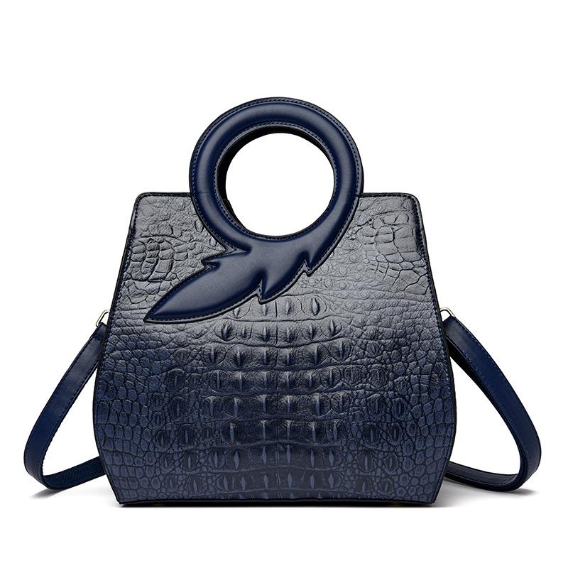 Women's Handbag Fashionable Round Handle Women's Shoulder Bag Crocodile Leather Pattern Luxury Crossbody Bag Women