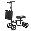 Steerable Leg Scooter Knee with Rear Wheel Brake Locking Handbrake, Crutches Alternative Adults Walker All-Terrains Canvas Bag, Adjustable for Broken