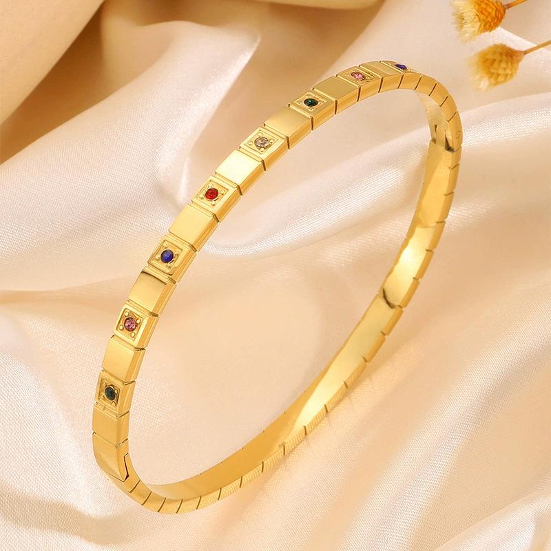 Starry Sky Silver Titanium Steel Bracelet for Women - High-End, Versatile, Full Diamond, Non-Fading Fashion Accessory