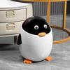 Cartoon Penguin Shape Trash Can With Flip Lid ABS and PP Waste Bin for Home Kitchen Bathroom Office Decoration