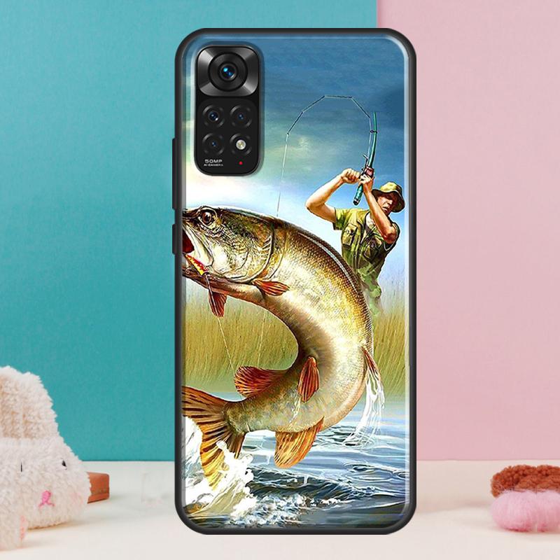 Fishing Painting Case For Xiaomi Redmi Note 13 Pro 14 12 11 9 10 9S 10S 11S 12S Redmi 14C 13C 10C 12C Cover