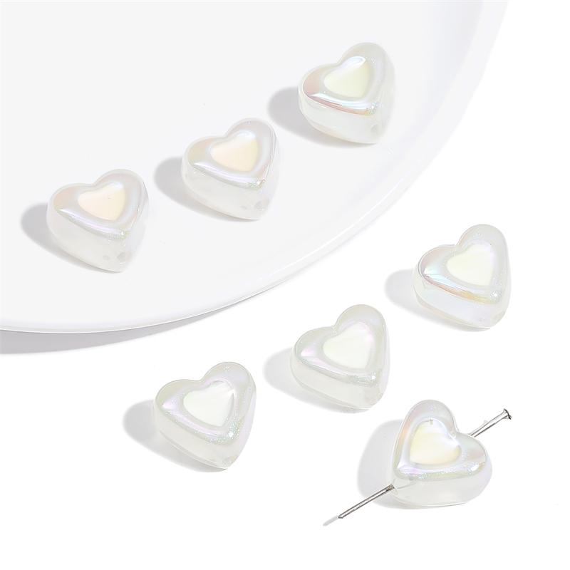 

Красочные ночные блестящие двухсторонние масляные бусины с акриловым покрытием Love для DIY ожерелья, браслета, серьг, изготовления ювелирных изделий 4pcs слоновая кость