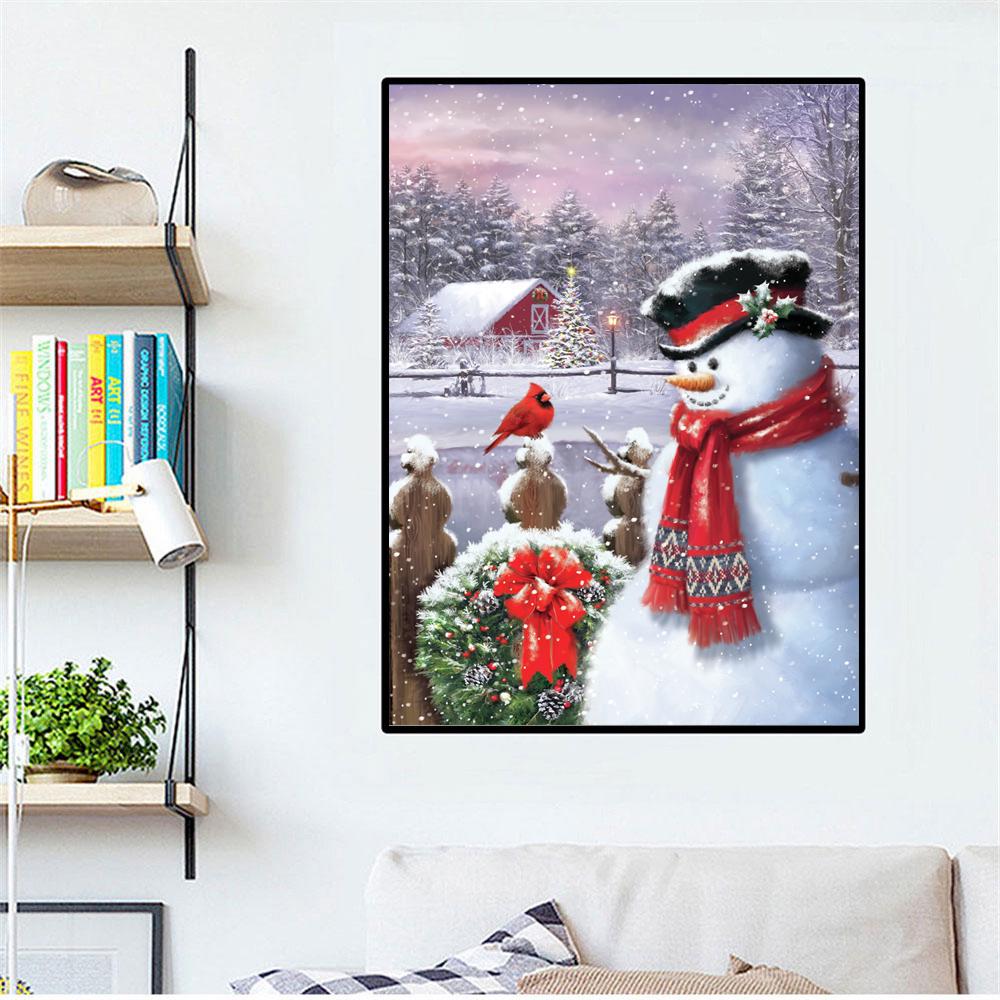 5D DIY Diamond Painting "Christmas Snowman" Embroidery Full Diamond Cross Embroidery Diamond Mosaic Painting Decoration Gift