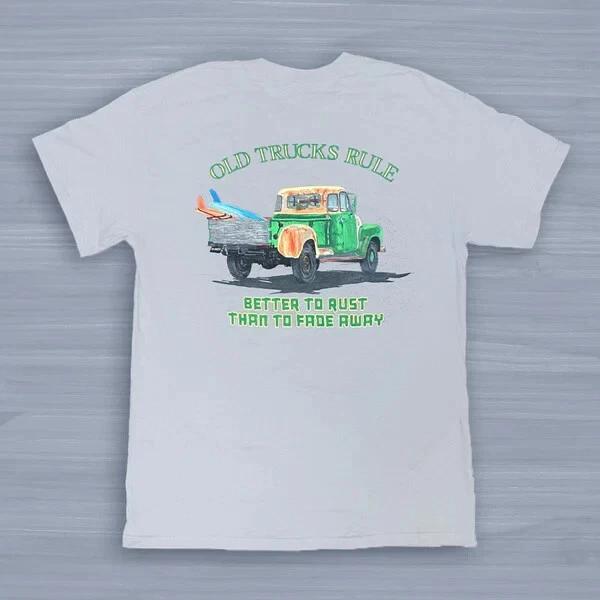 New OLD GUYS RULE T Shirt Better to Rust than Fade Away Truck Shirt S