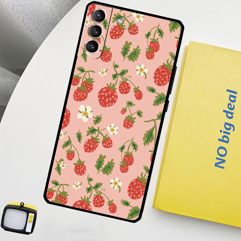 Strawberry Phone Case For Samsung Galaxy S25 Ultra S21 S22 S23 S24 Ultra S9 S10 S20 Plus S25 FE Cover
