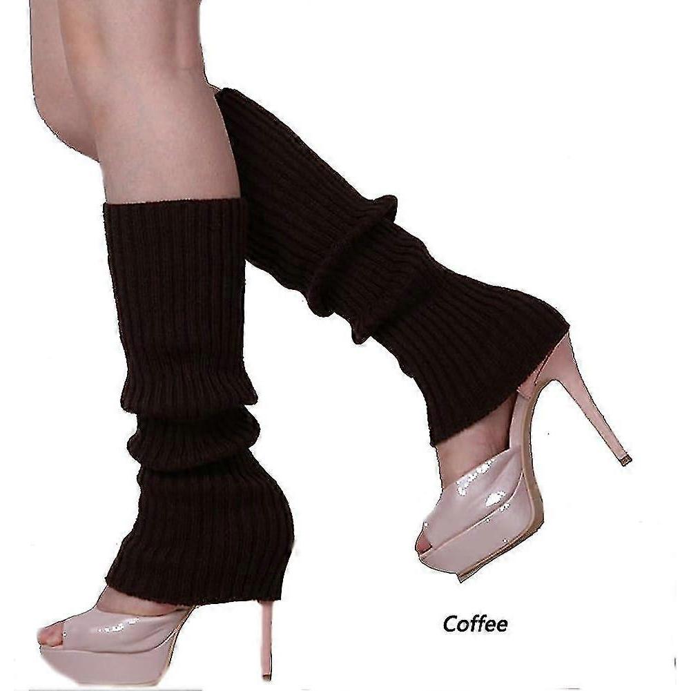 Damen Vintage Gerippte Stulpen Gestrickte Wolle Gehäkelt Lange Stiefelsocken