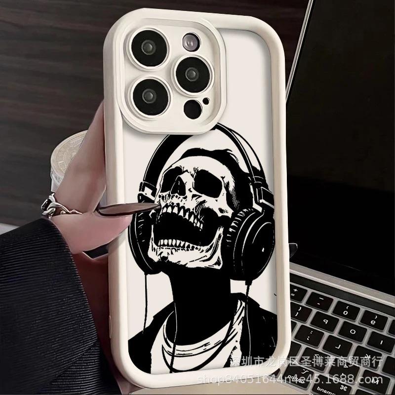 Foreign trade skull for Apple 15 mobile phone case iphone12promax set 14/13/11/XR emery 16