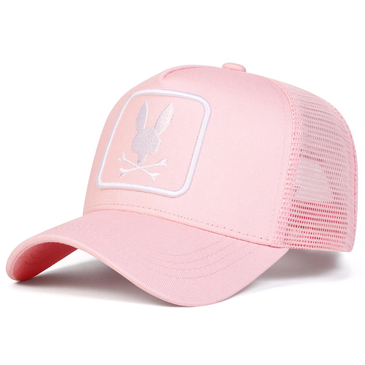 

Унисекс Бейсболки-сетки с вышивкой головы кролика Весна Лето Уличные Регулируемые Повседневные Шляпы Папина Шляпа Солнцезащитная Шляпа розовый