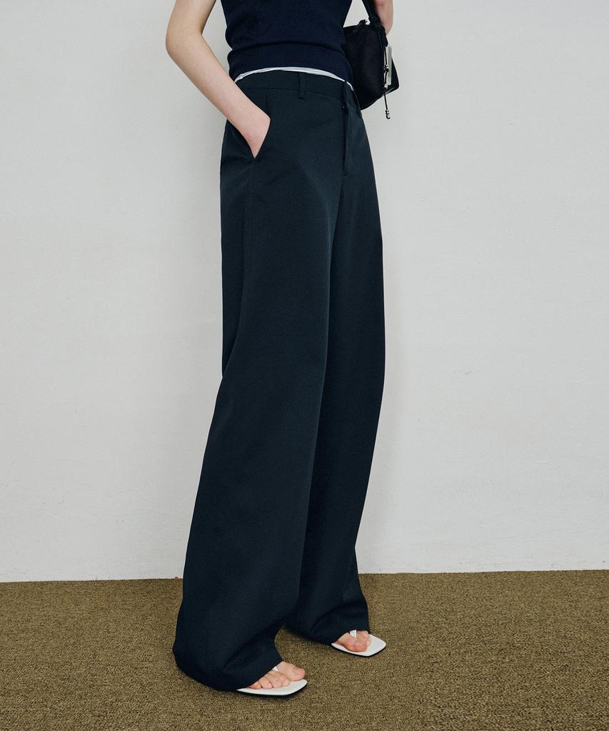 MONGDOL Essential Straight Pants Navy Mdpt051Navy