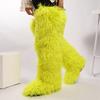 Fashion IPPEUM Winter Fur Boots 2025 Knee High Boots For Women Over The Knee Shoes Plush Long Boots
