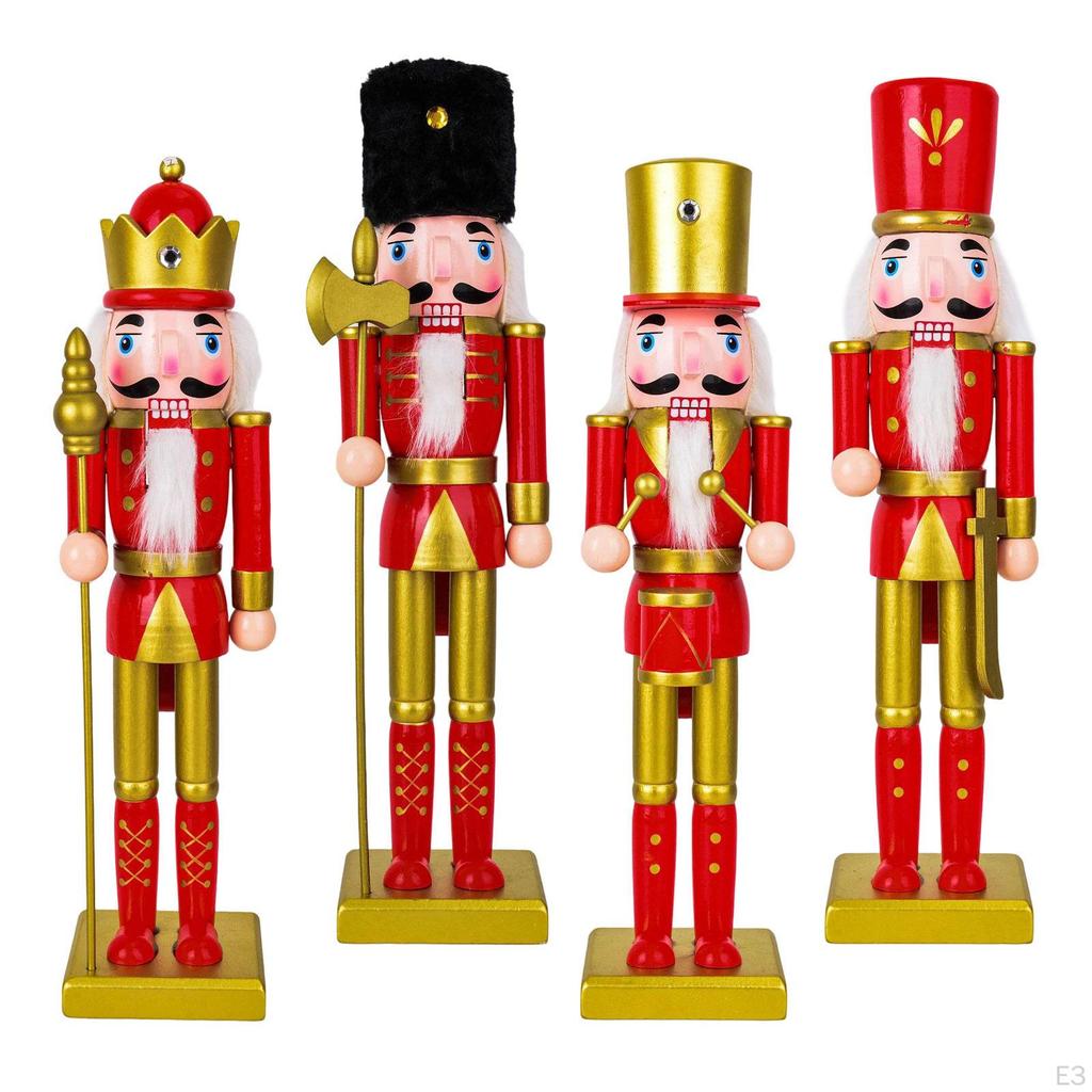 Christmas Nutcracker Figurine Decor Arts Crafts Decorative Statue Tabletop Ornament for