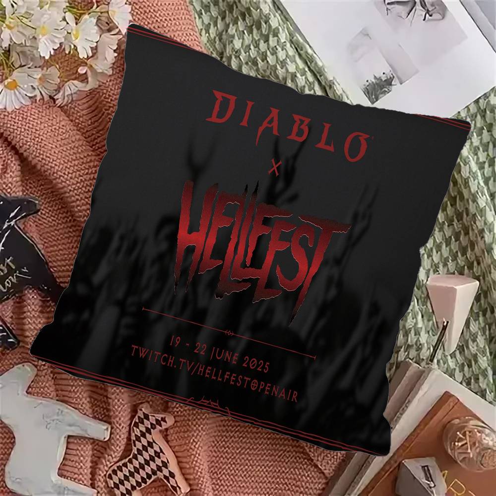 H-Hellfest Band Pillow Gift Home Office Decoration Pillow Bedroom Sofa Car Cushion CoverPillow Case