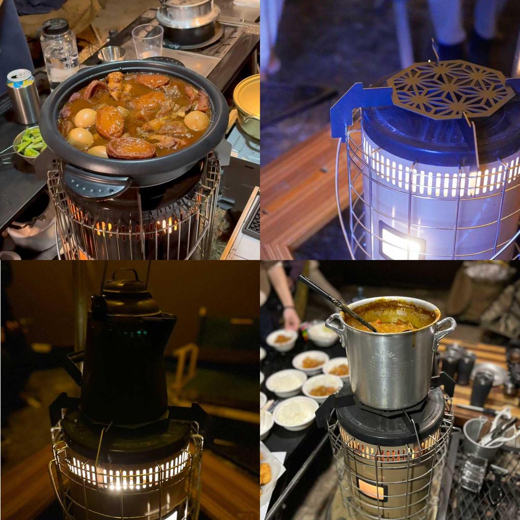 Hot Camp Toyotomi Iron Trivet for Kerosene Stoves, Made In Japan, Outdoor Camping (4-Hemp Leaf Pattern)