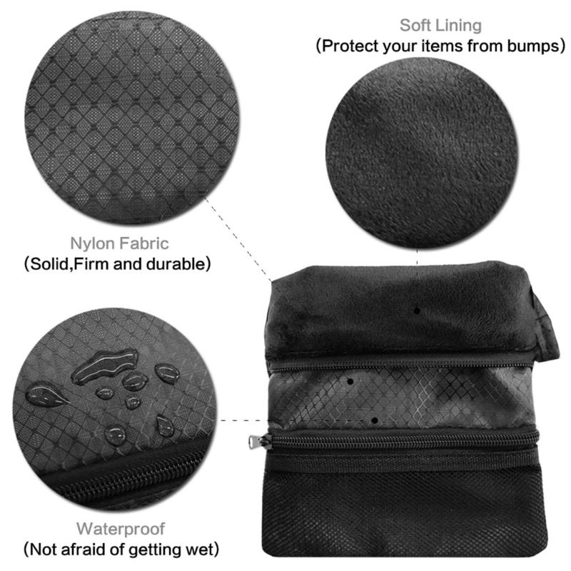 3-Layers Zipper Golf Bag Golf Tee Bag Pouch Bag Golf Balls Holder Bag Golf Balls Pouch Bag Golf Storage Handbag Pocket