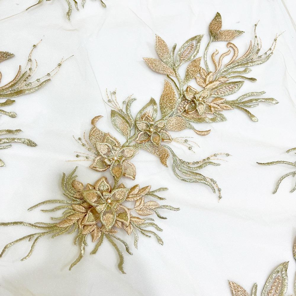 Lace Texture Embroidered Floral Patches Handmade Mesh-Backed Patches  DIY Projects