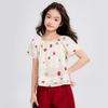 Blouse en coton à manches bouffantes florales pour filles Yuan Yuan Princess
