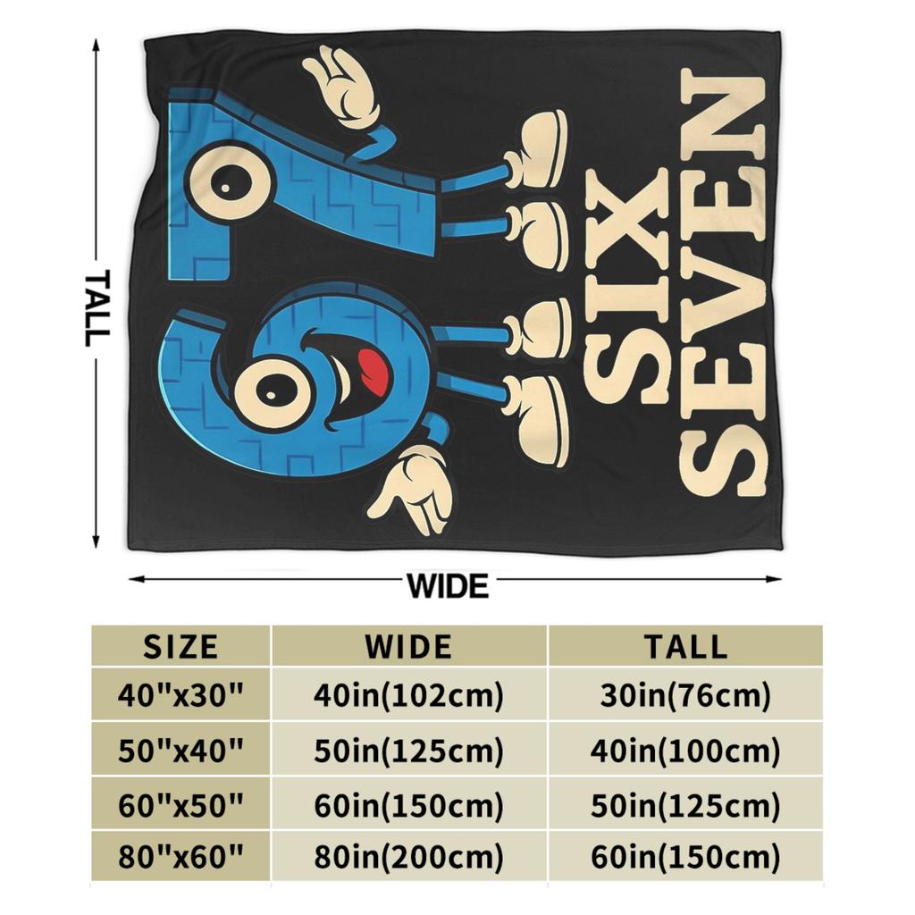 Warm Blanket Travel 67 Six Seven 6 7 Funny Italian Brainrot Gaming Meme Throw Blanket  Flannel Bedspread For Bedroom Bed Cover