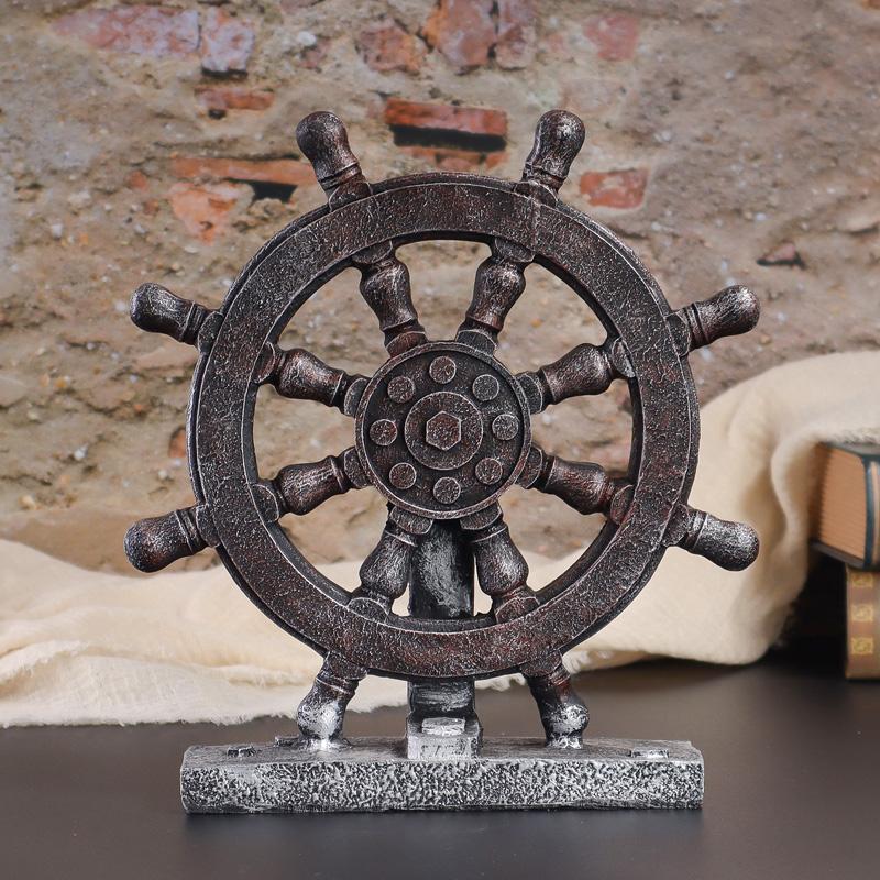 Decorações de Resina em Estilo Vintage de Âncoras e Rodas de Navio, Artesanato Artístico para Decoração de Casa, Bar ou Exposição de Cafeteria