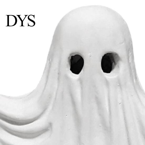 Hollow Sculpture for LED Halloween Ghost Figurine, Spooky Cute Statue, Retro White Indoor Holiday Decor Ornament Home Tabletop Fireplace Party