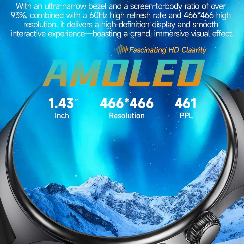 Men Smart Watch AMOLED ECG Health Monitoring Outdoors Flashlight Bluetooth Calling Sports Fitness Tracker TK27 Smartwatch