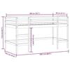 VidaXL Lit Mezzanine Enfants et Rideaux, Lit Surélevé pour Enfants avec Échelle, Meuble de Rangement Chambre, Moderne, Blanc 3206955