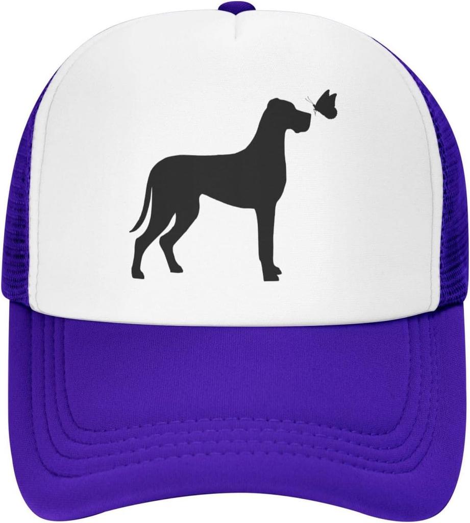 Great Dane Butterfly Mesh Trucker Cap Polyester Outdoor Adjustable Snapback Hat for Men Women
