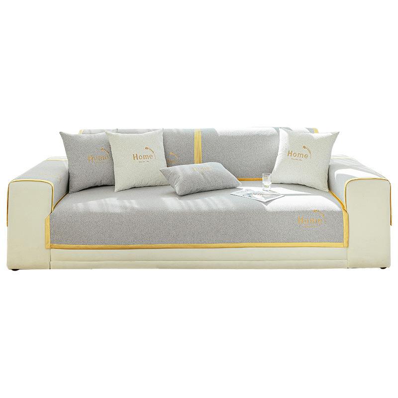 Cream Blizzard Neil Sofa Cushion Universal All Seasons Embroidery Letter Non-Slip Cushion Wear-Resistant Sofa Cover Cover