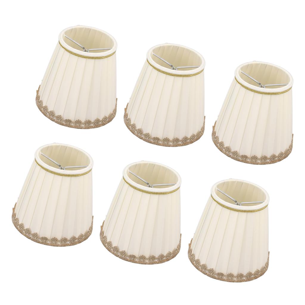 6PCS Candle Lamp Lampshade Clip On Fabrics Lampshades Set for Table Lamp Wall Lamp