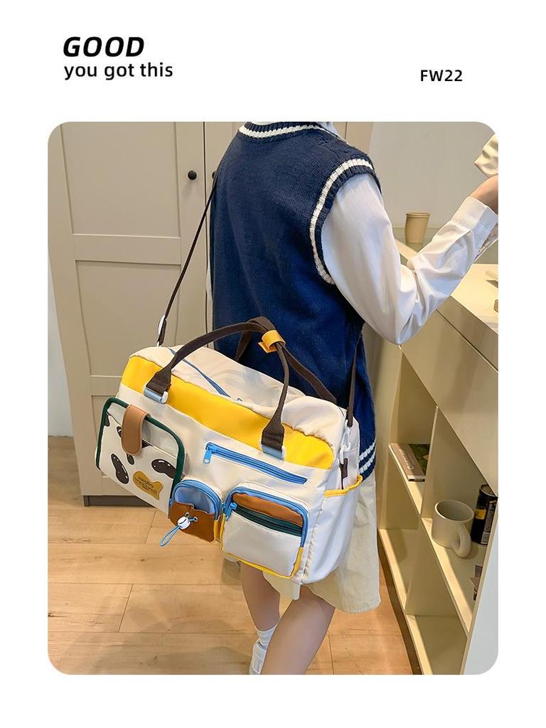 Women’s Large Capacity Color Block Gym & Travel Handbag
