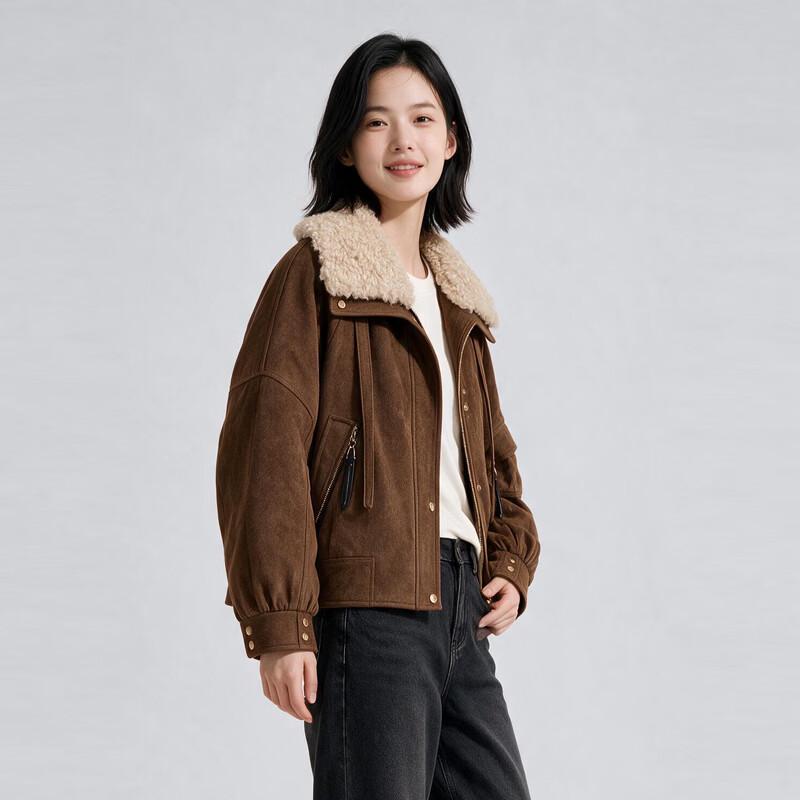 Women's Retro Faux Suede Biker Jacket