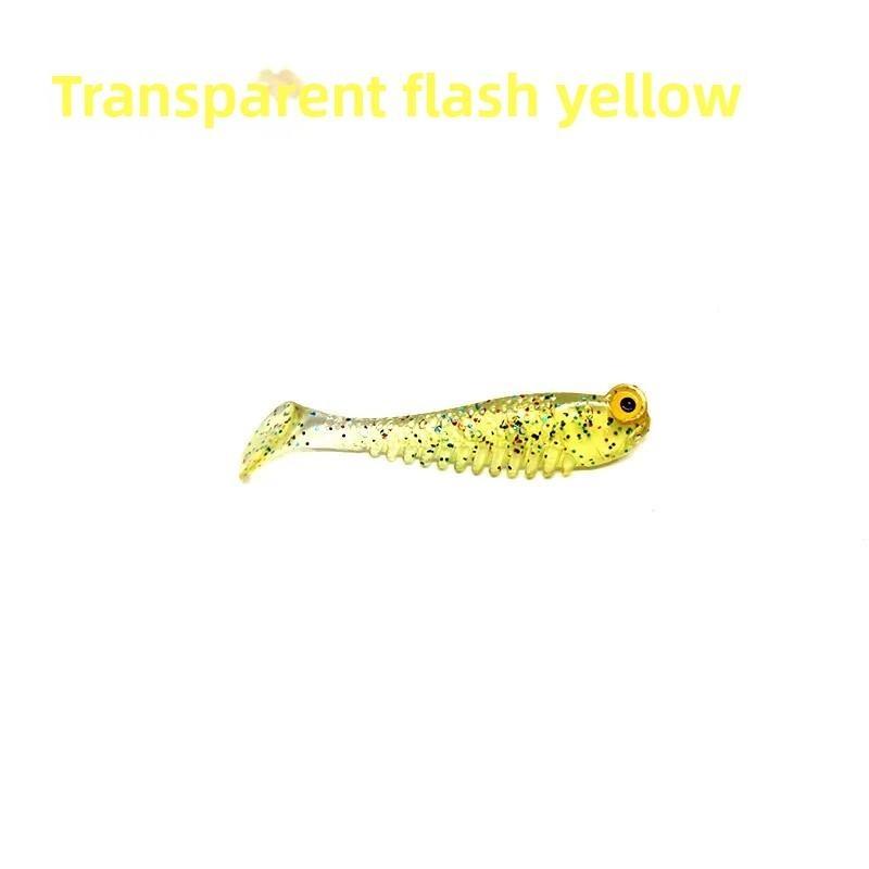 5 Stück/Beutel, 5 cm, 1,3 g, Lumineszenz-Weichköder, realistischer T-Schwanz-Fisch-Imitationsköder für Angelausrüstung, Nachtangeln, Meer, Fluss