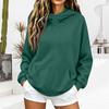 Women's Casual Long Sleeve Hoodie with Drawstring and Pockets, Non-Ribbed
