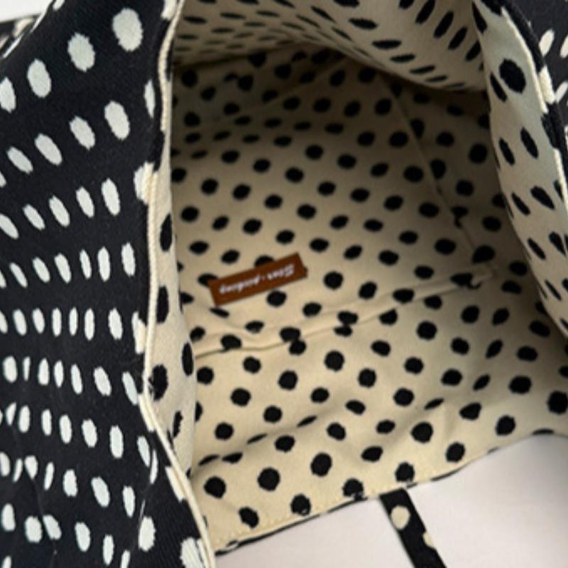 Casual Simple Polka Dots Handbag, Korean Double-Sided Shoulder Bag, Fashiable Large Capacity Commuting Bag Tote Bag
