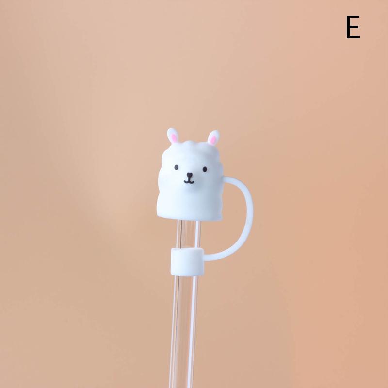 10mm jahodové jednorožcové duhové tvarované krytky na brčka, roztomilé silikonové krytky na brčka