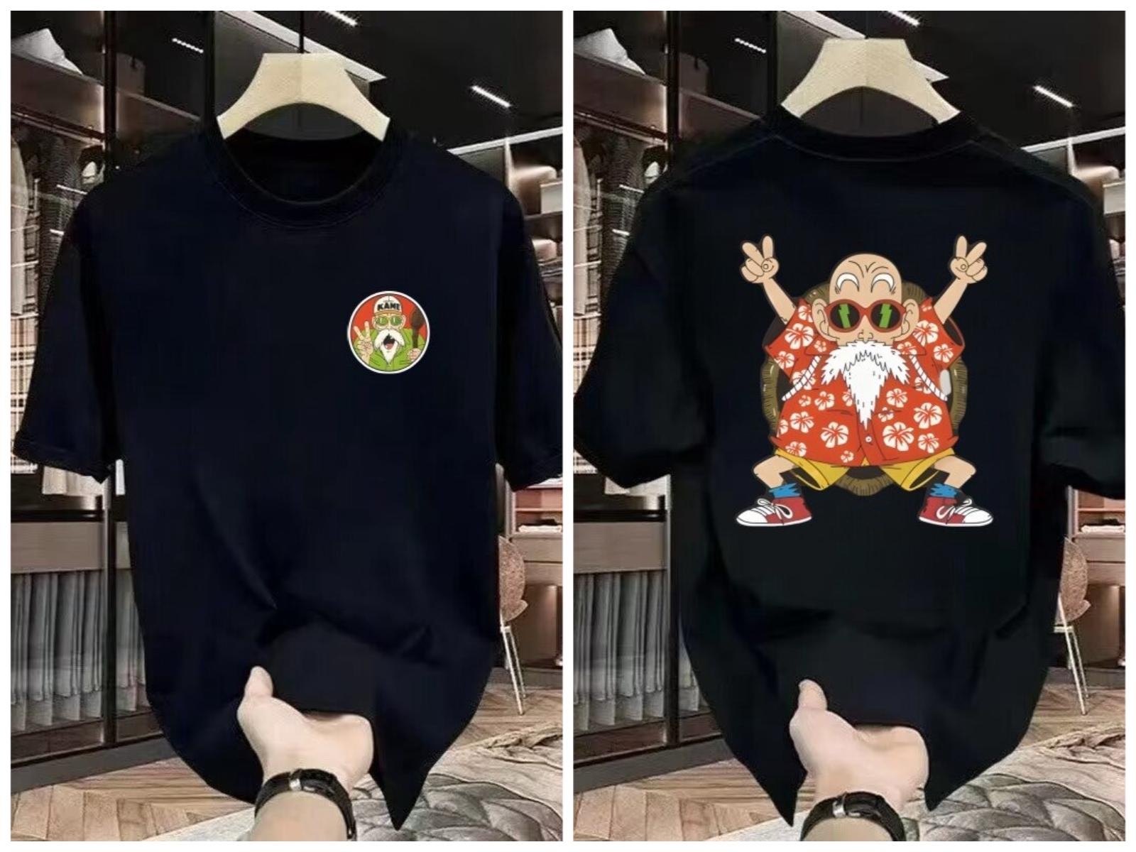 

Dragon Ball character Master Roshi Printed edge tshirt pure cotton round neck short sleeve top for Unisex and Women Streetwear XL