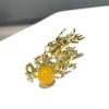 Bo Xin Yun Luxury Zirconia Dragon Brooch with Agate Zodiac Design