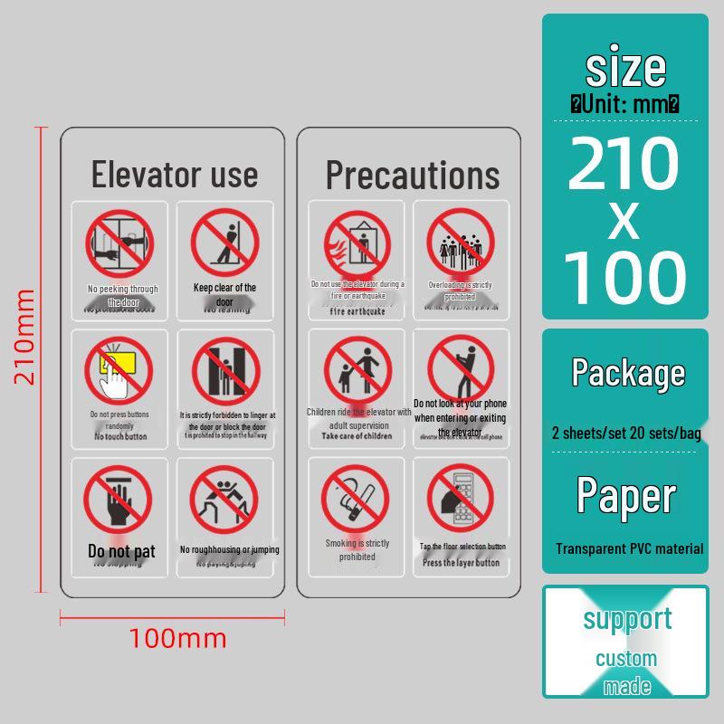 Elevator Safety Notice: Do Not Grab Doors Warning Sticker