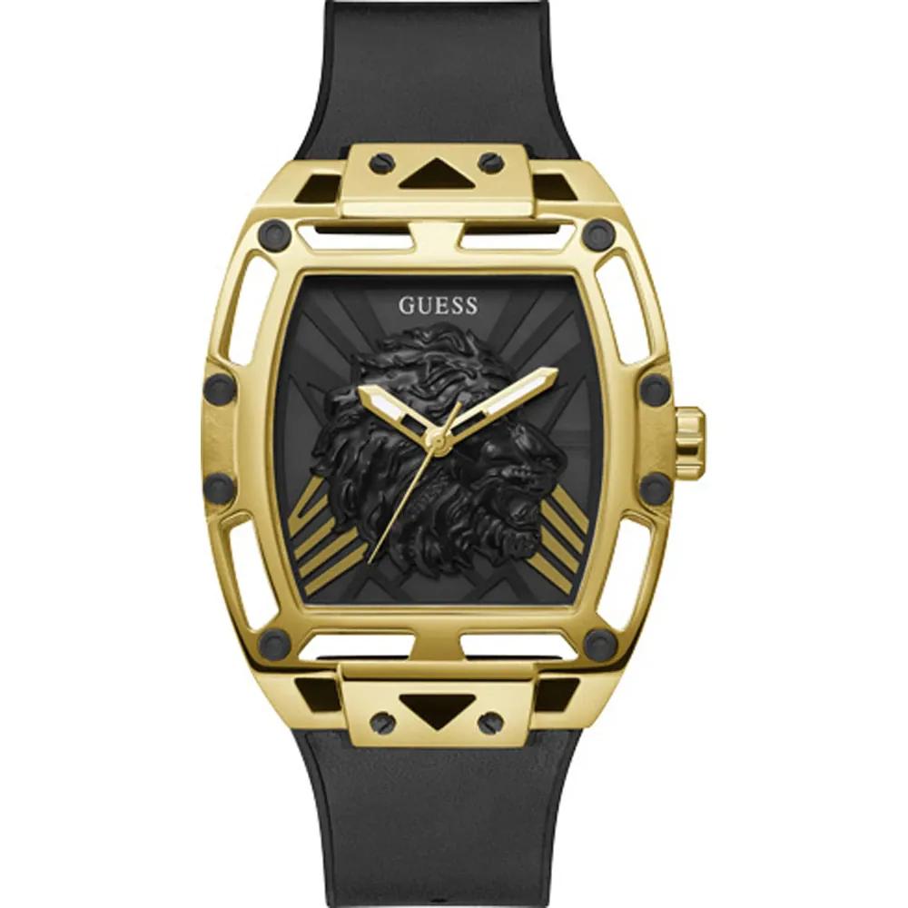 

GUESS Legend Black Stainless Steel Case, Silicone Strap Men s Quartz Watch GW0595G1 чёрный