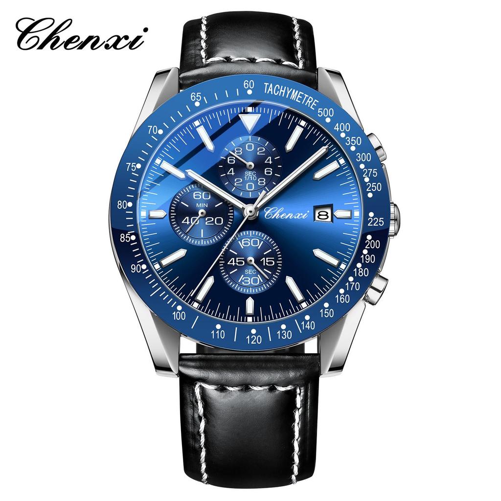 CHENXI Men's Multifunctional Sports Chronograph with Luminous Steel Band - Quartz Watch