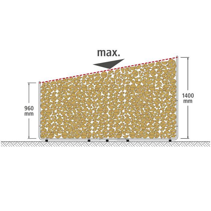 Stockeur de Bûches XXL Modulable - wolfcraft - Stockage jusqu'à 1,6 m3 de Bois - 5125000