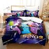 Nuovo Set Biancheria da Letto Sing 2 Singolo Gemello Matrimoniale Queen King Size Set Letto Adulto Bambino Camera da Letto Copripiumino Set Stampa 3D Kawaii Aniem